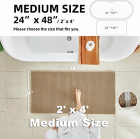 TYUU bath rug with non-slip backing for secure placement on smooth floors