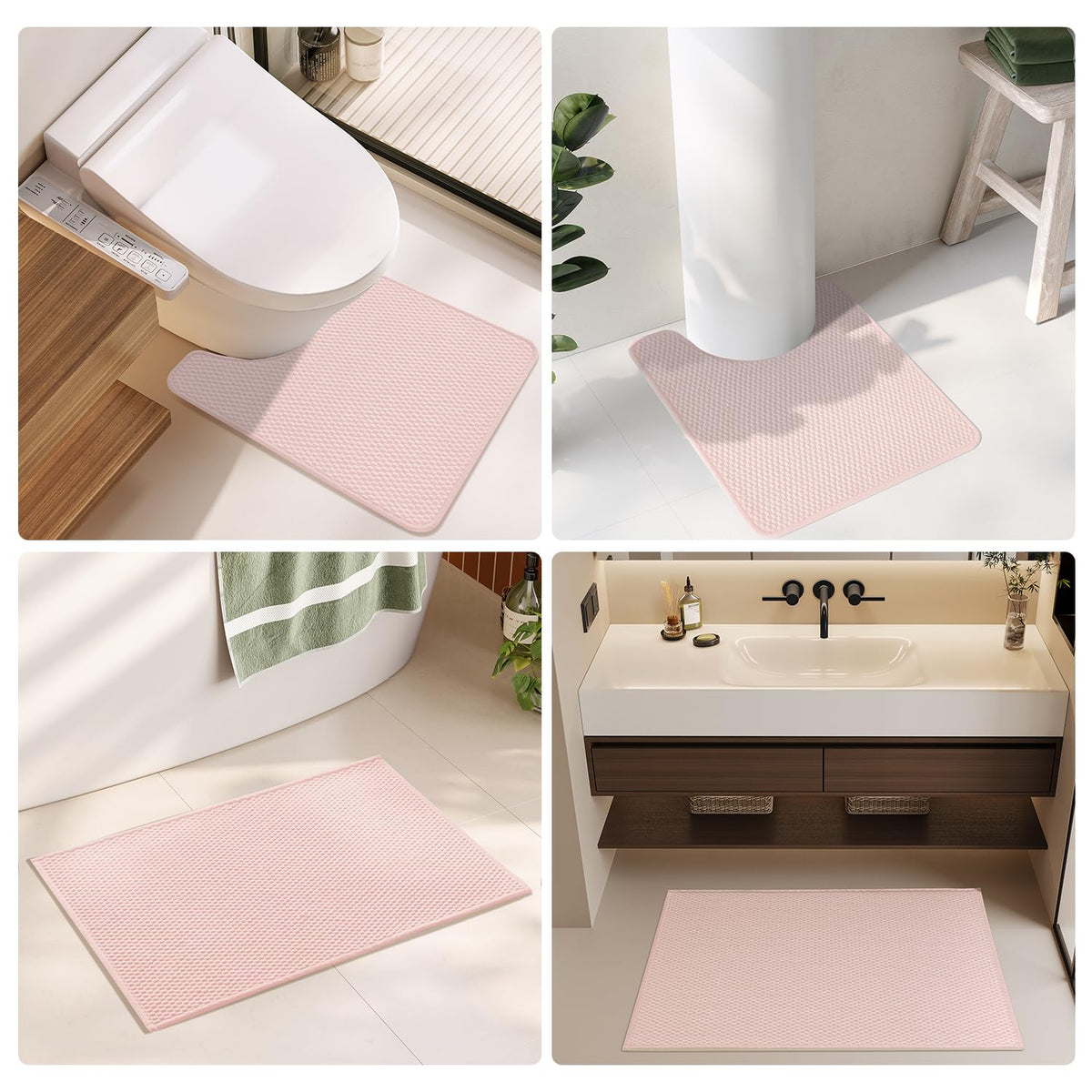 TYUU pink bathroom rug suits multiple spaces beyond the tub