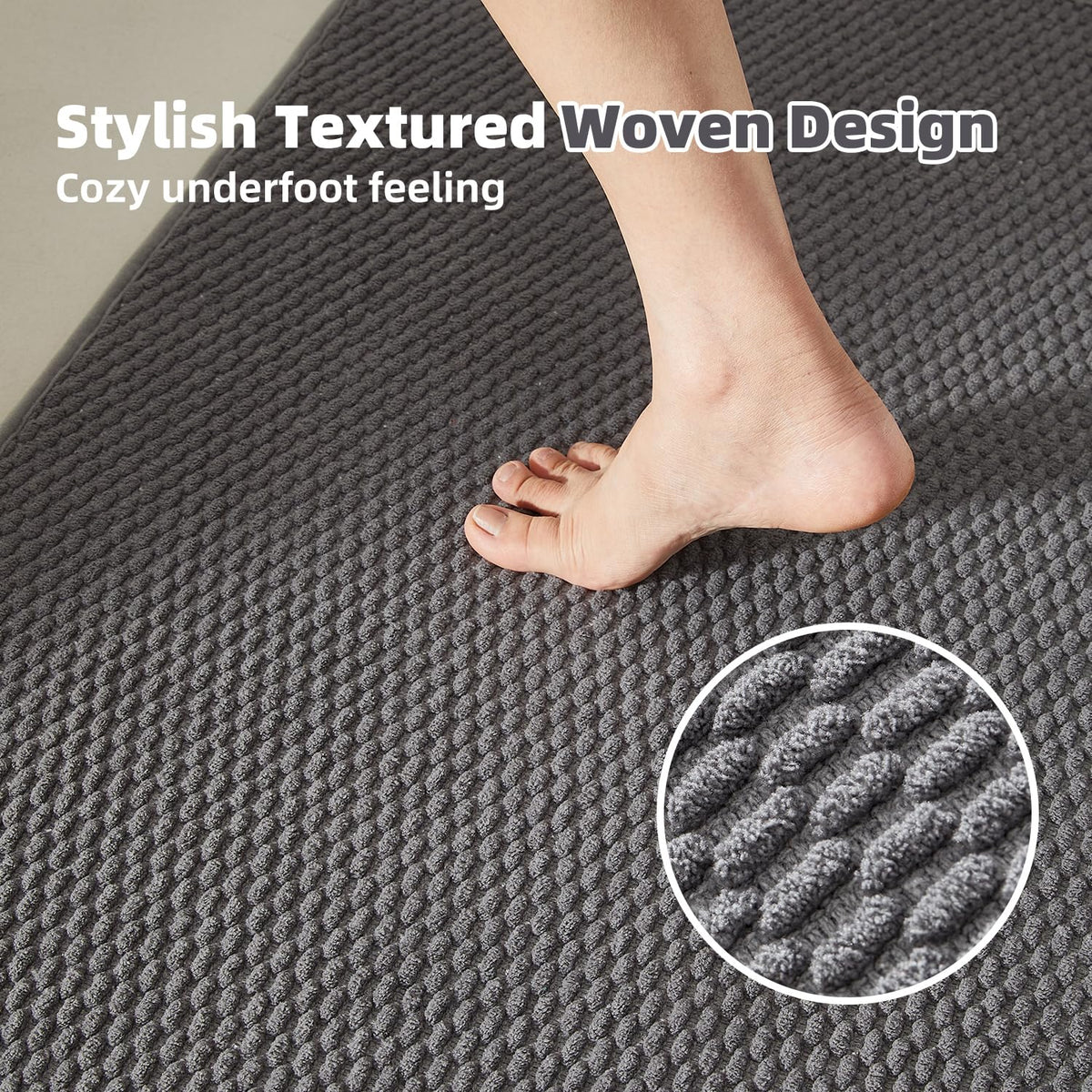 TYUU absorbent toilet mat for quick-dry feet after showers.