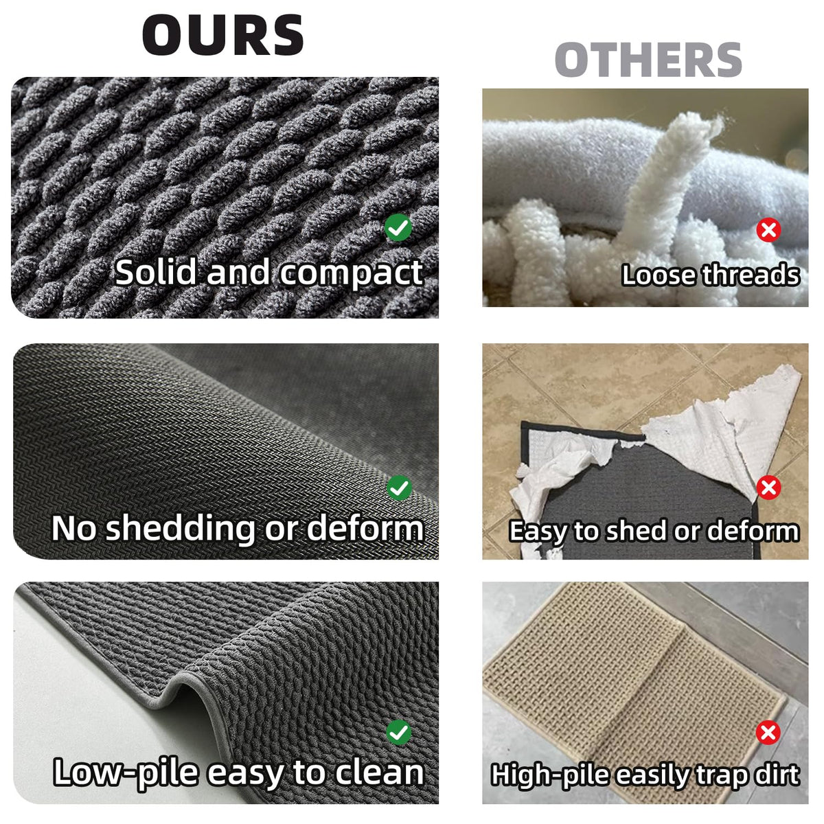 TYUU low-pile weave rug adds soft underfoot comfort.