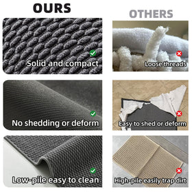 TYUU low-pile weave rug adds soft underfoot comfort.