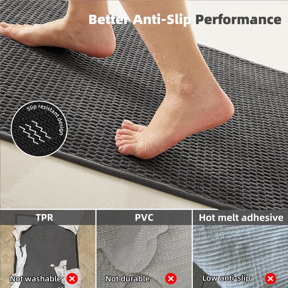 TYUU machine-washable rug for easy cleaning and durability.