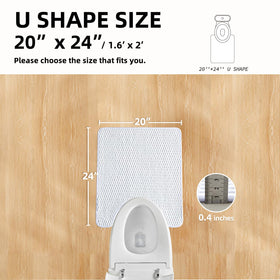TYUU toilet rug U-shape back view shows secure non-slip backing