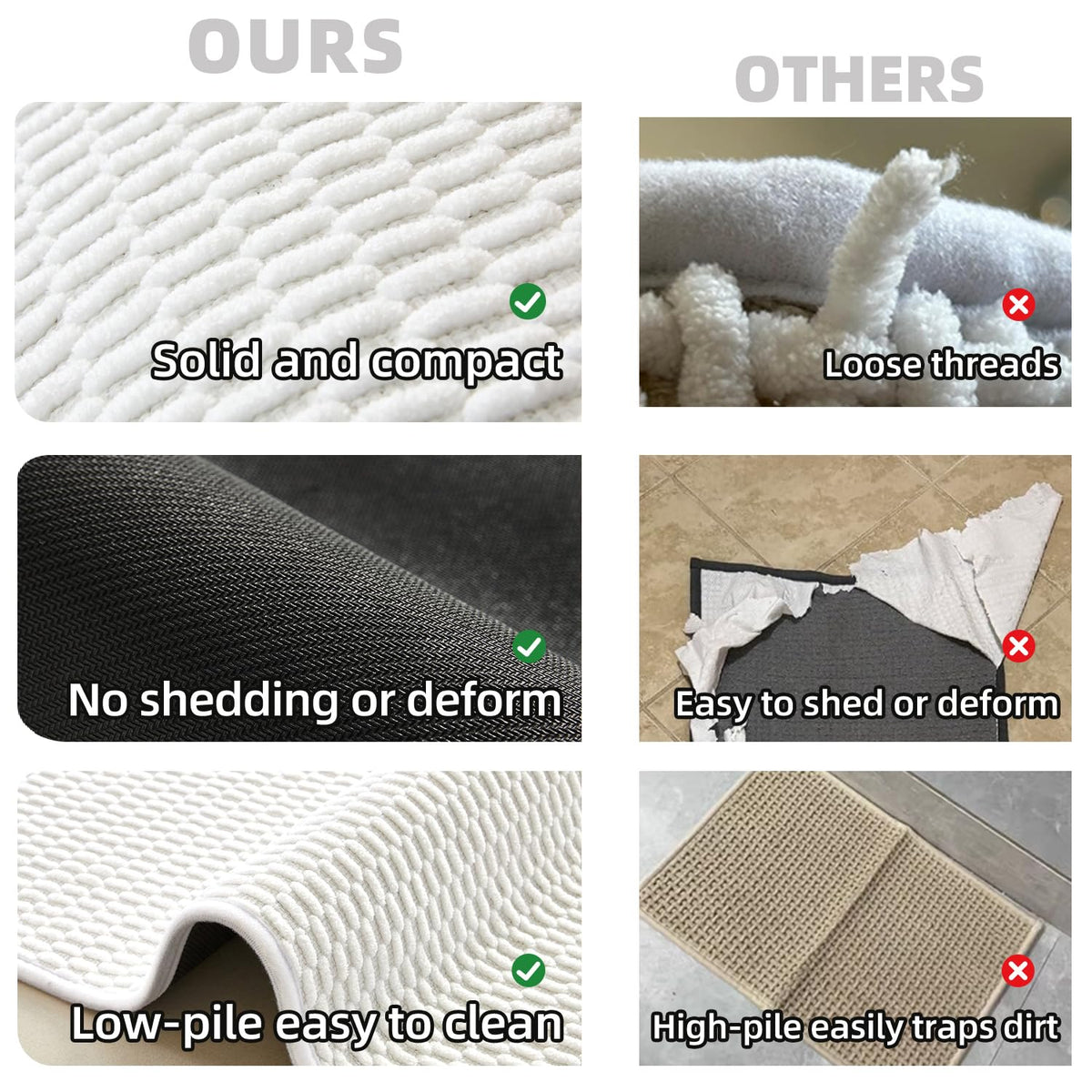 TYUU toilet rug U-shape low-pile weave blends with decor