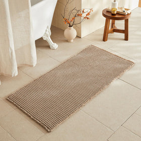 TYUU waffle bath mat with absorbent quick-dry weave keeps floors dry and feet warm