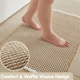 TYUU waffle bath mat absorbent weave soaking up moisture