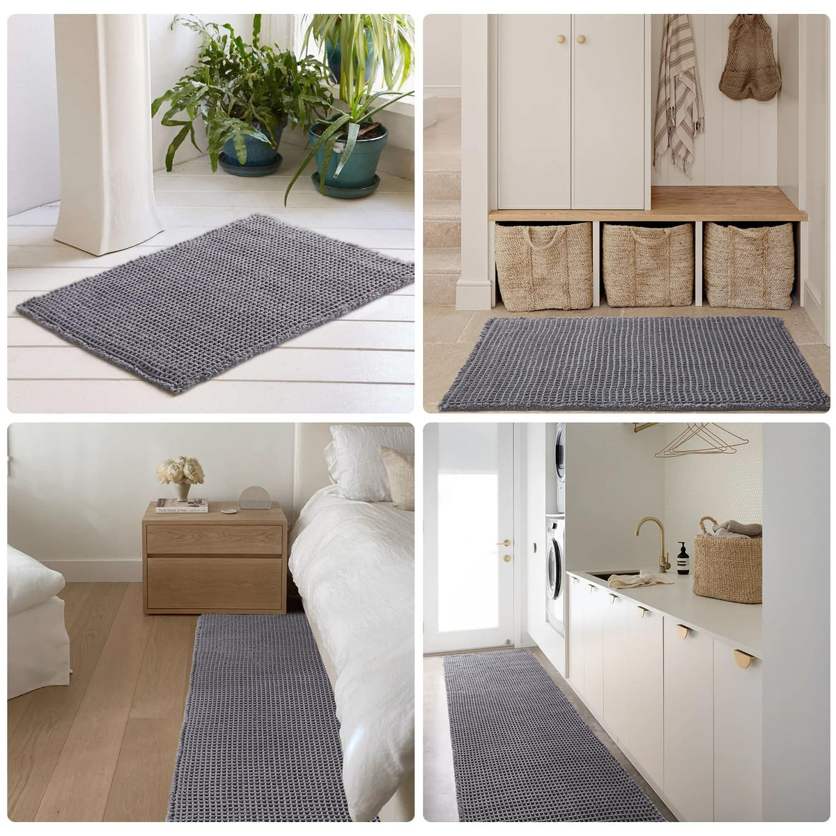 TYUU waffle bath mat easy to clean with simple rinsing or hand wash