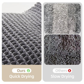 TYUU waffle bath mat in grey 24x16 inches for neutral decor