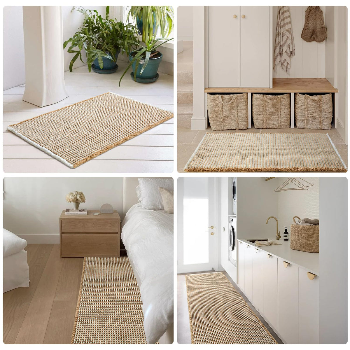 TYUU waffle bath mat versatile for bathroom, kitchen, or entry