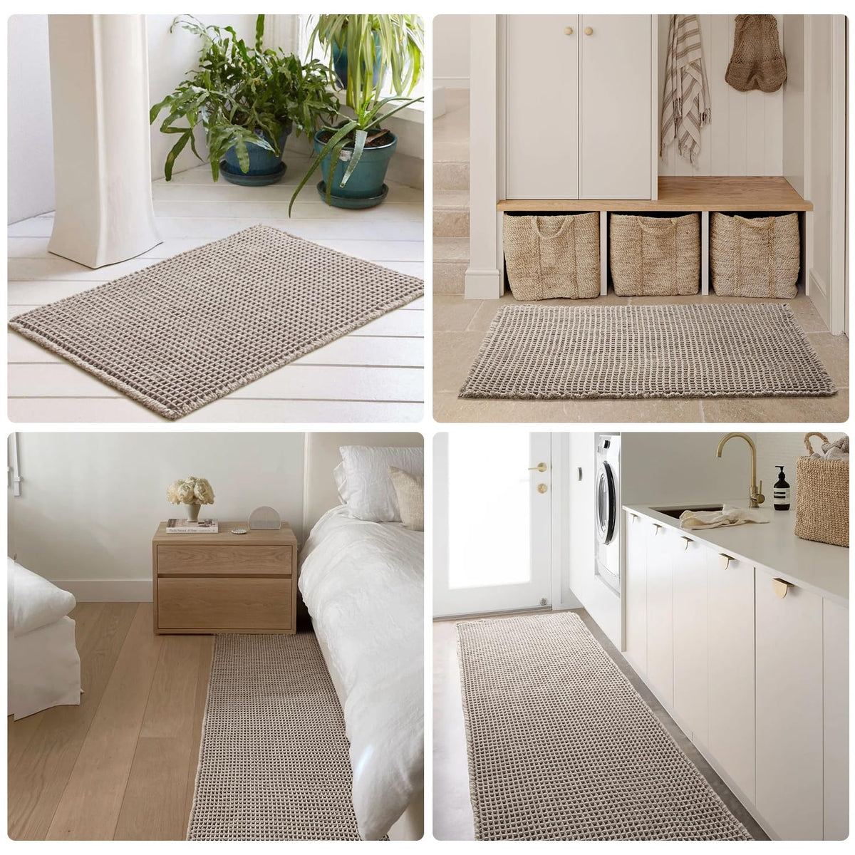 TYUU waffle bath mat is versatile for bathroom, kitchen, or entry.