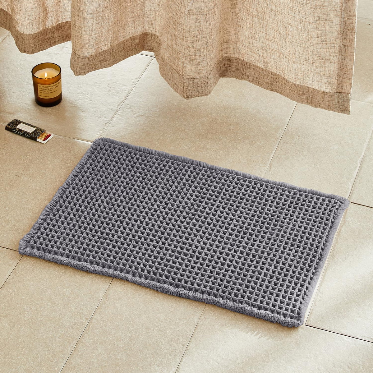 TYUU waffle bath mat with waffle texture for plush spa-like comfort