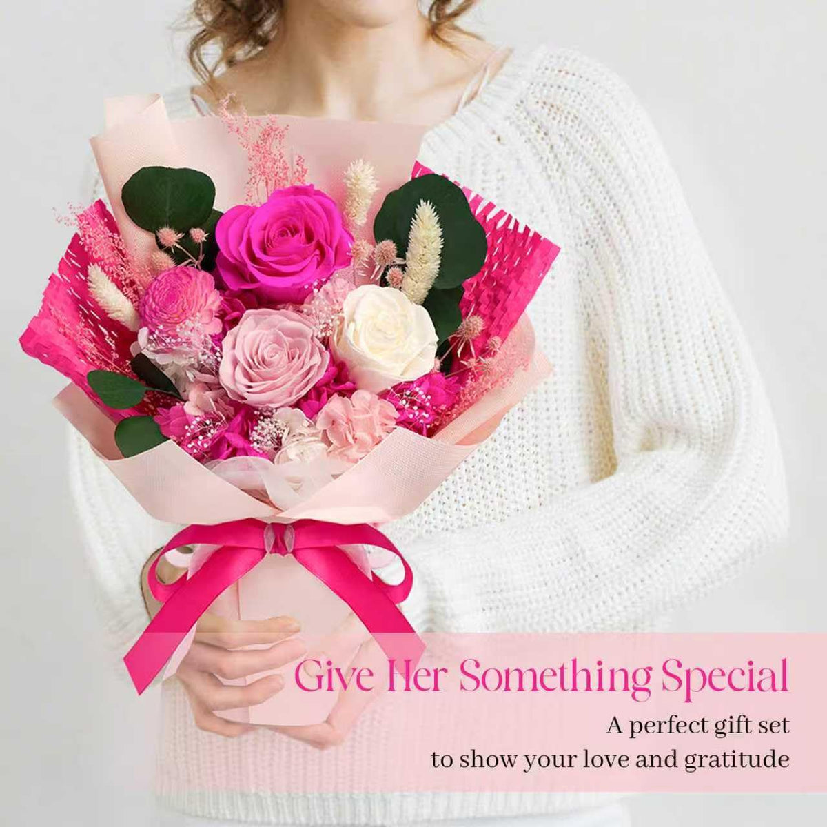 Tyvouflo pink bouquet suits birthdays, anniversaries, and holidays.