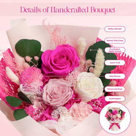Tyvouflo handcrafted florals mix with hydrangeas and eucalyptus for an elegant look.