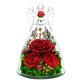 Tyvouflo preserved roses in the angel dome, a lasting gift idea.