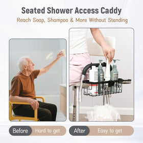 TYYIHUA soap tray keeps bottles organized within reach.