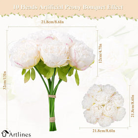 U'Artlines cream-white peony flowers add lasting beauty to home decor.