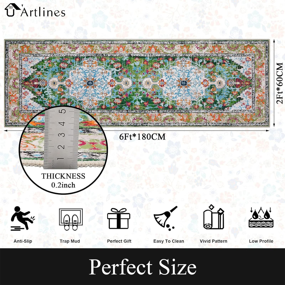 U'Artlines soft polyester texture close-up for comfortable underfoot in busy homes.