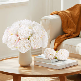 U'Artlines 10-head silk peonies bring soft textures and natural-looking volume to any room.