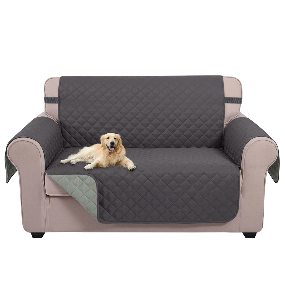 U-NICE HOME Loveseat cover with quilted texture protects upholstery from wear and spills.