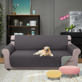 U-NICE HOME reversible sofa cover in light grey offering two color options
