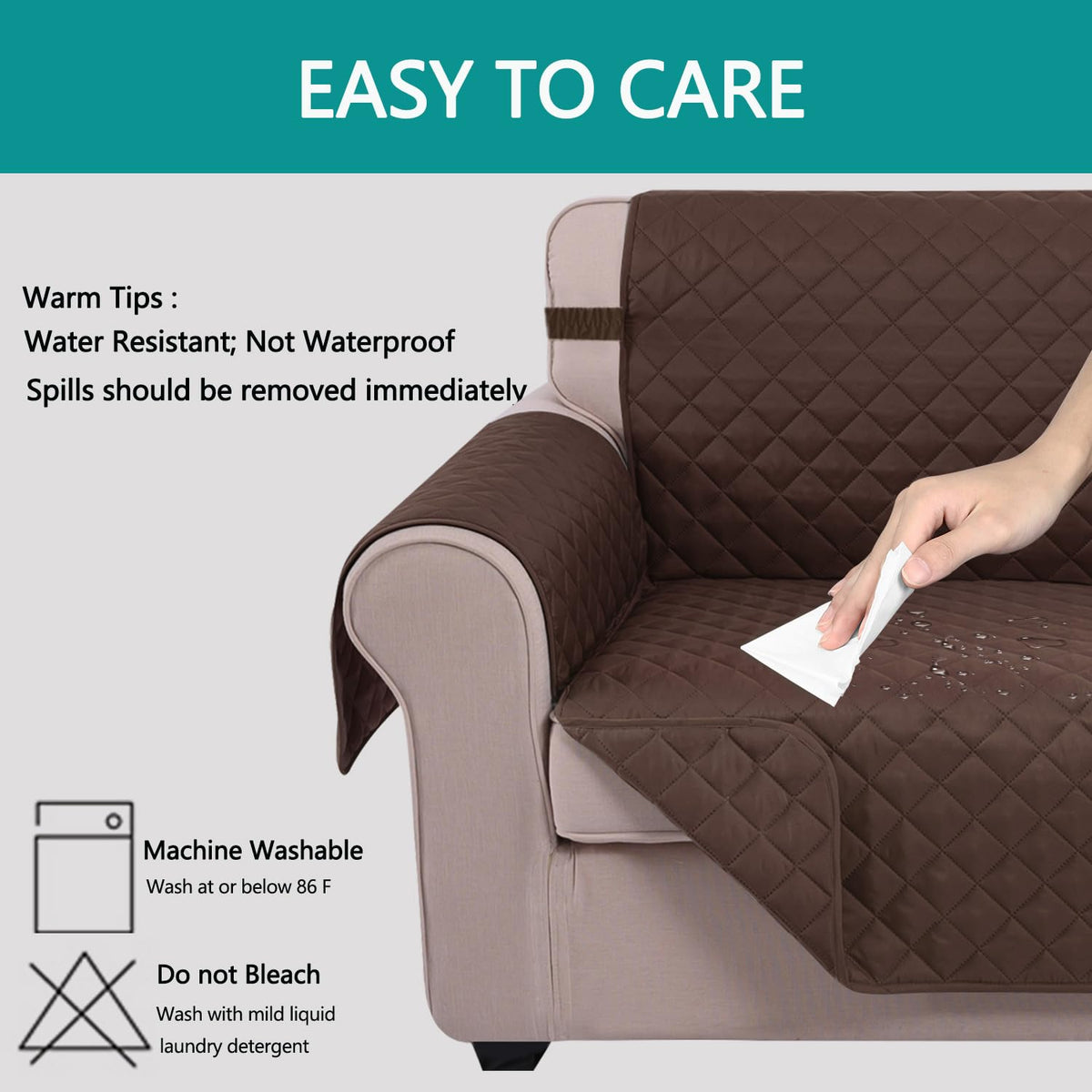 Machine-washable U-NICE HOME cover makes cleaning easy after pets.