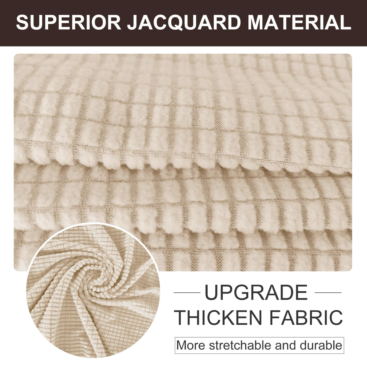 Elastic bottom with anti-slip strips on U-NICE HOME couch cover.