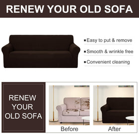 U-NICE HOME easy-install front view of the cover on a sofa.