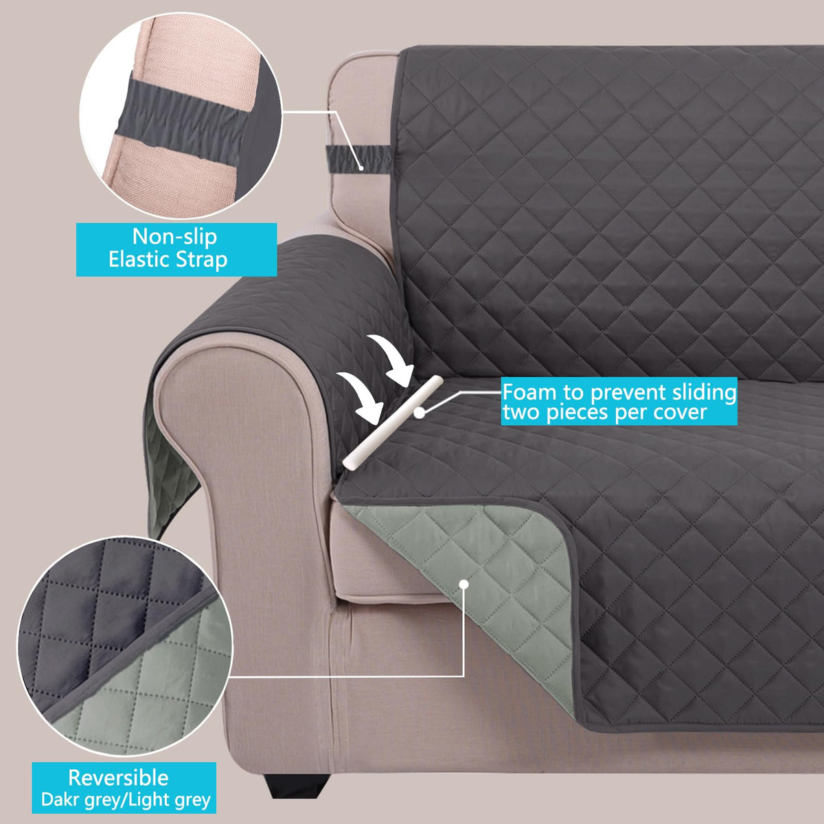 U-NICE HOME water-repellent couch protector shields the sofa from spills