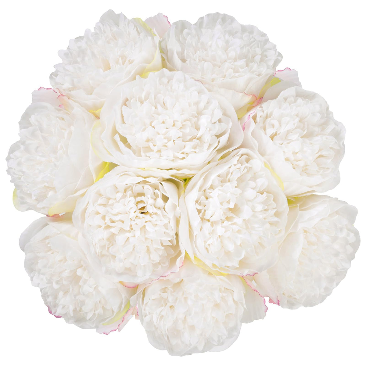 U'Artlines 20-heads artificial peony bouquet in cream white for elegant home decor.