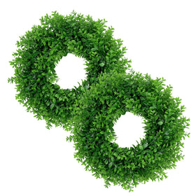 U'Artlines 2Pack 17-inch front door wreaths enhance curb appeal without maintenance.