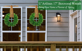 U'Artlines wreath made from durable plastic for lasting seasonal decor.