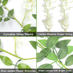 U'Artlines wisteria garland on balcony rail, easy-care decor