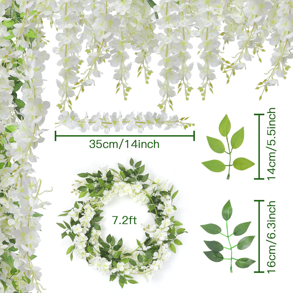 U'Artlines wisteria garland bendable stems, easy to shape for unique layouts