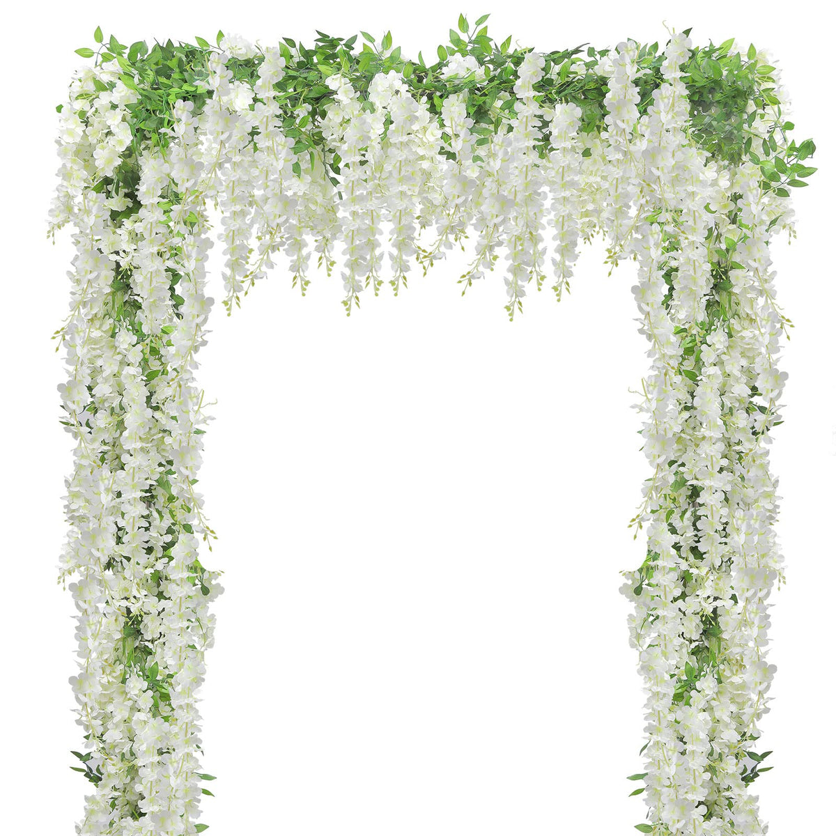 U'Artlines silk wisteria garland close-up, lifelike petals for elegant indoor decor
