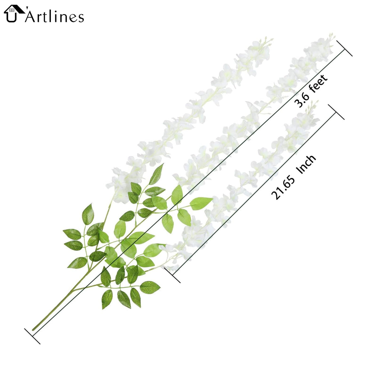 U'Artlines wisteria garland hanging setup demonstrates easy installation and drape.