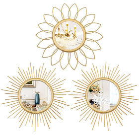 Uaussi sunburst gold mirrors create a striking wall focal point for decor