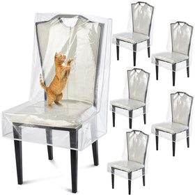 Uawsyut clear dining chair covers protect against spills while preserving chair look.