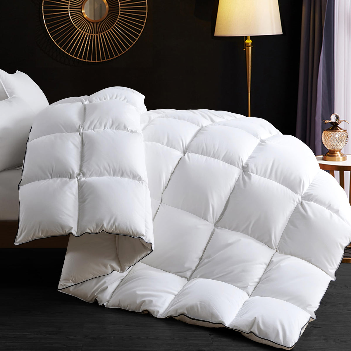 Ubauba king-size down duvet insert with cool touch technology for cooler nights.