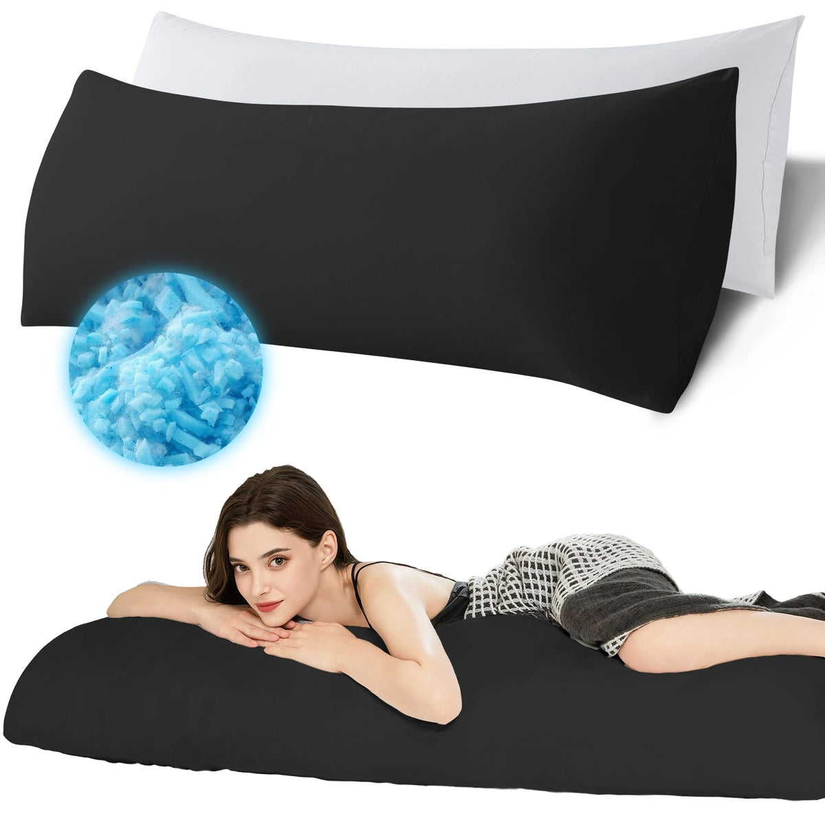 Ubauba memory foam body pillow cover, smooth and skin-friendly for all-night rest.
