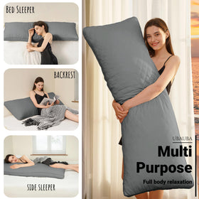 Ubauba Memory Foam Body Pillow supports side sleepers from shoulder to hip.