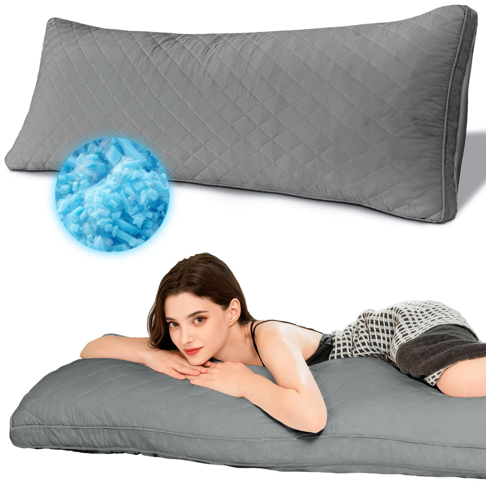 Ubauba Memory Foam Body Pillow with soft fabric offers breathable, skin-friendly comfort.