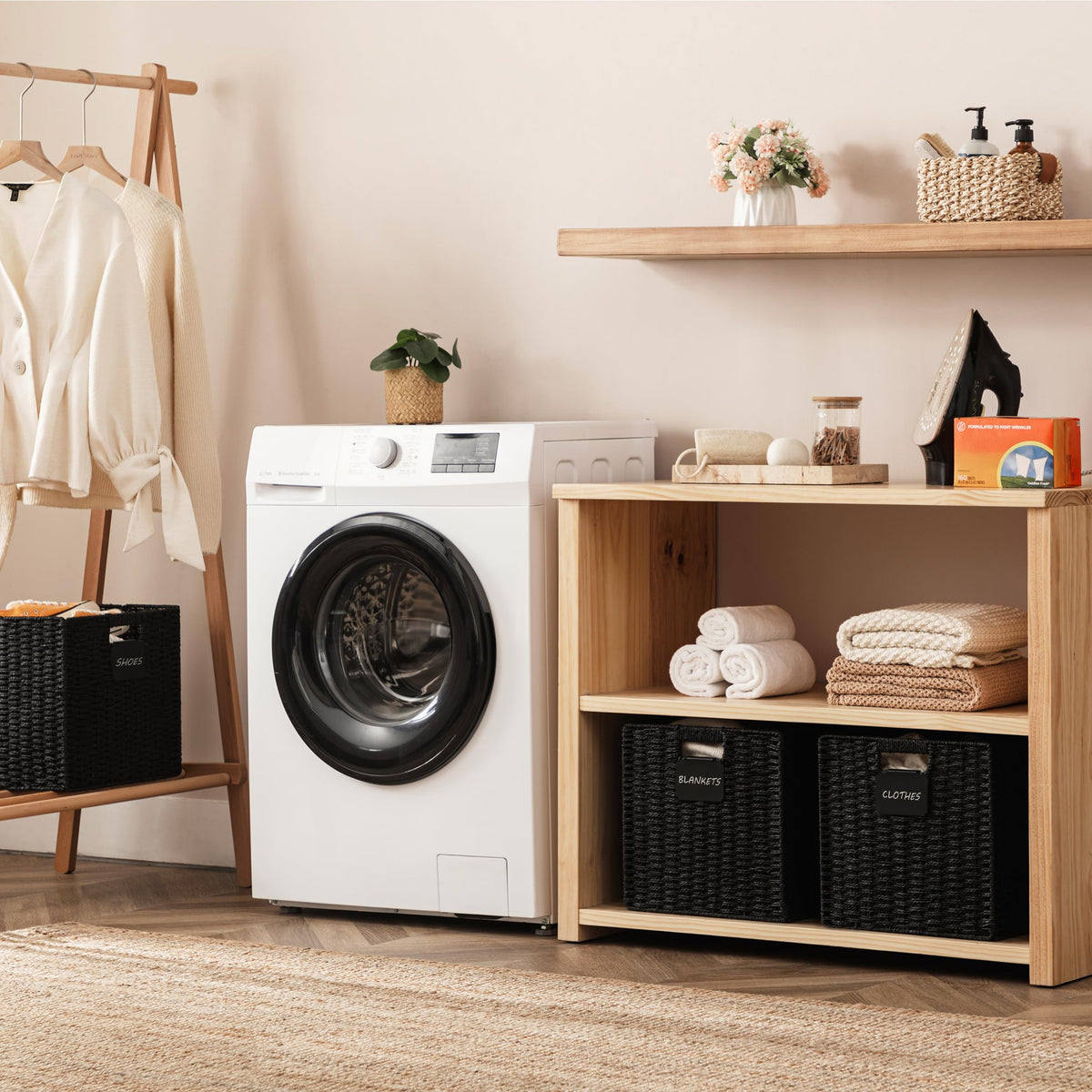 UBBCare two-pack black storage bins simplify decluttering and daily access.