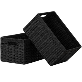 UBBCARE wicker basket with closed structure for sturdy shelf storage.
