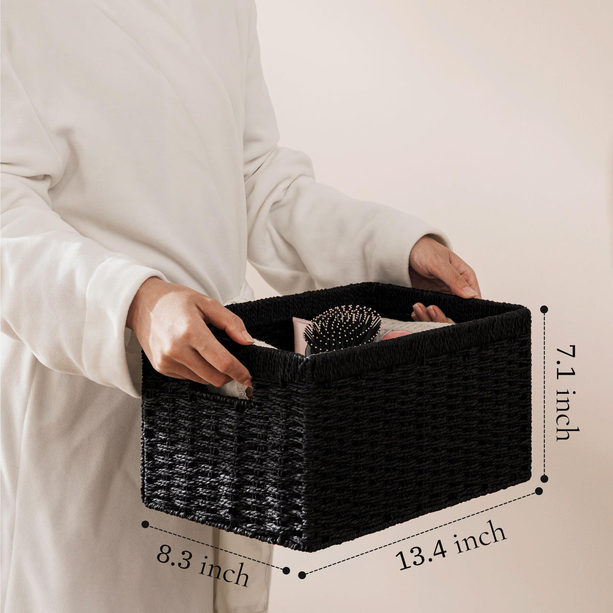 UBBCARE wicker basket folds flat for compact storage when not in use.