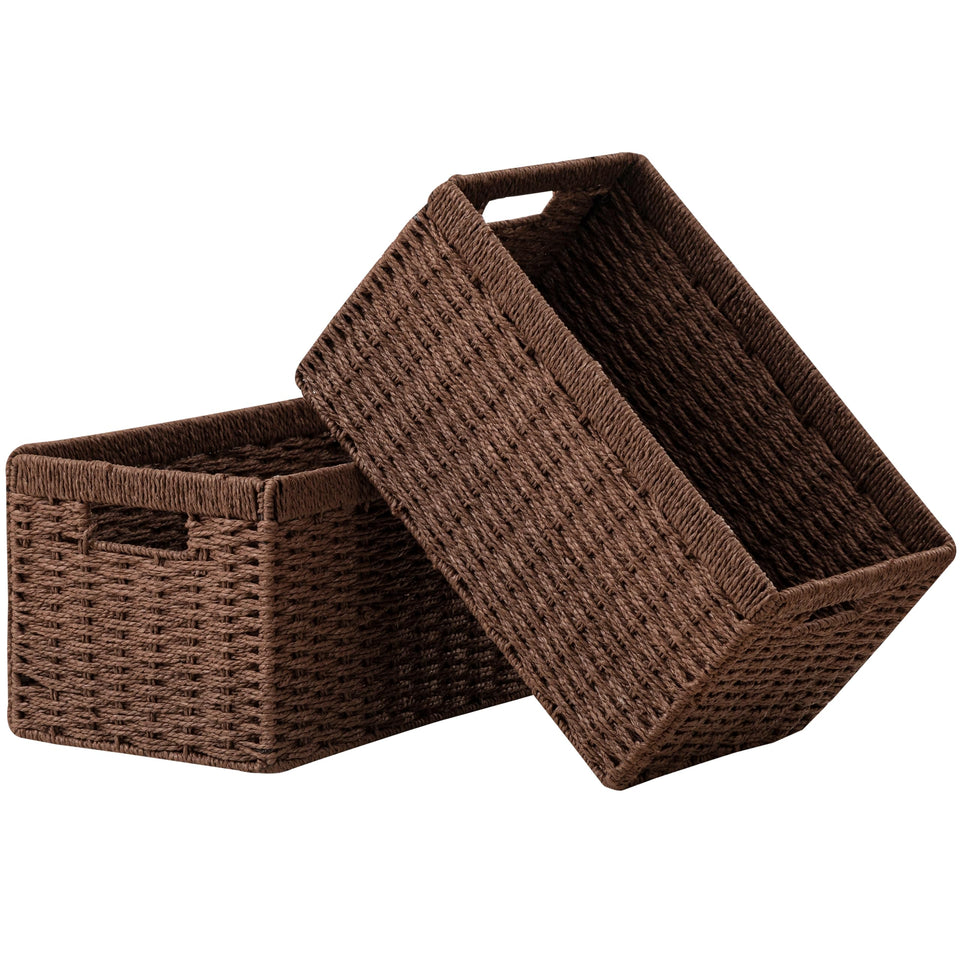 UBBCARE wicker basket folded flat for space saving storage