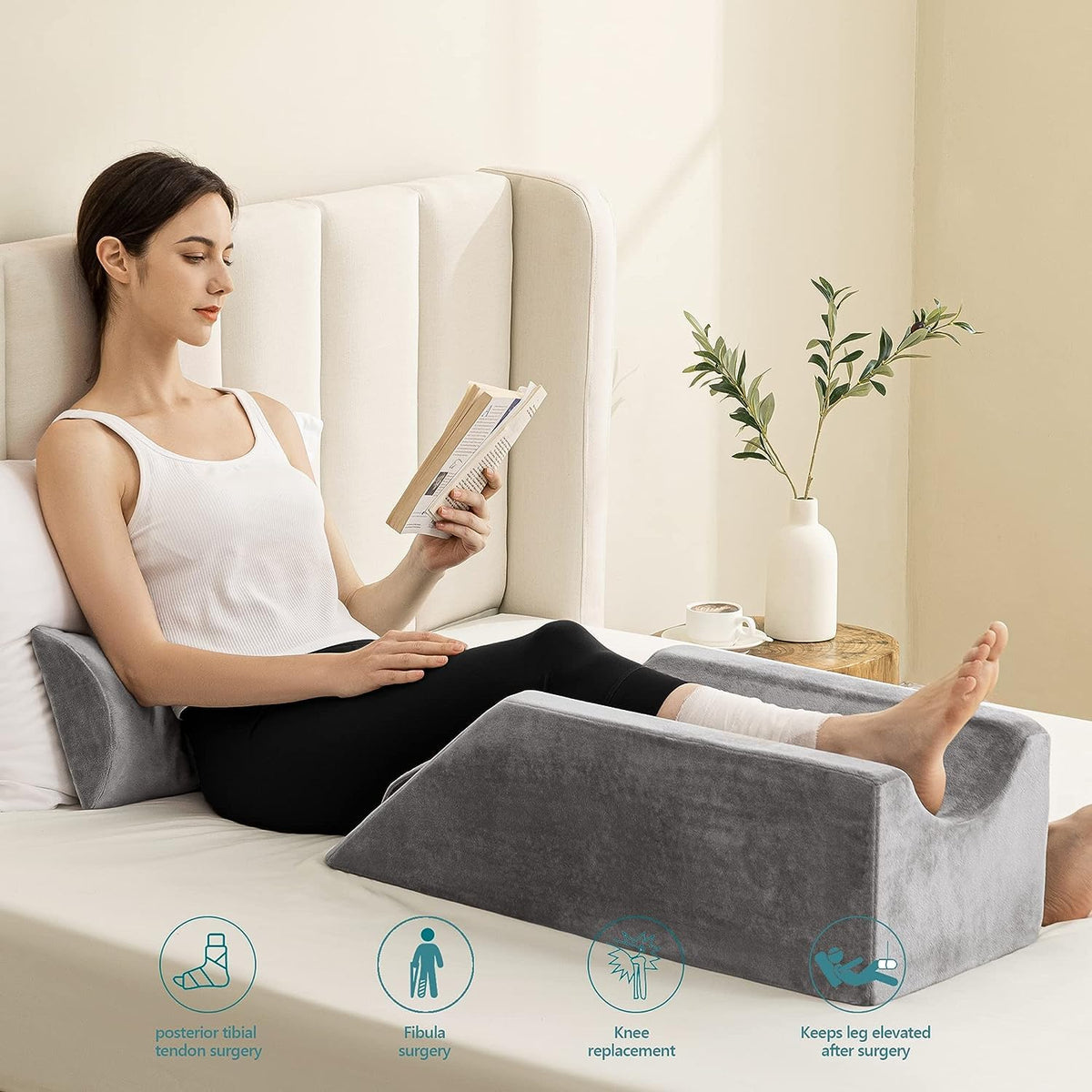 UBBCare leg elevation pillow with 40-degree tilt aids comfortable leg positioning