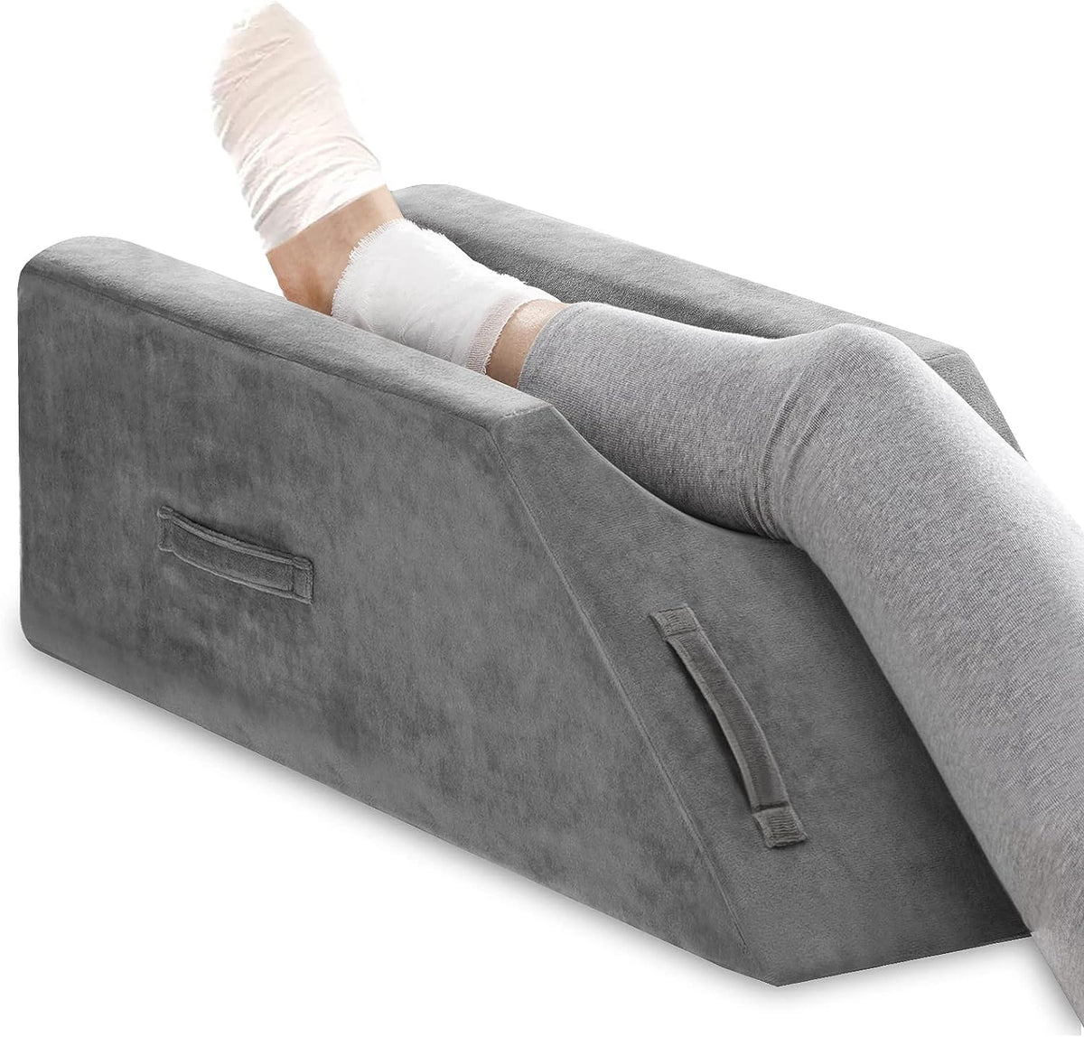 UBBCare leg elevation pillow in memory foam cover provides stable support during sleep