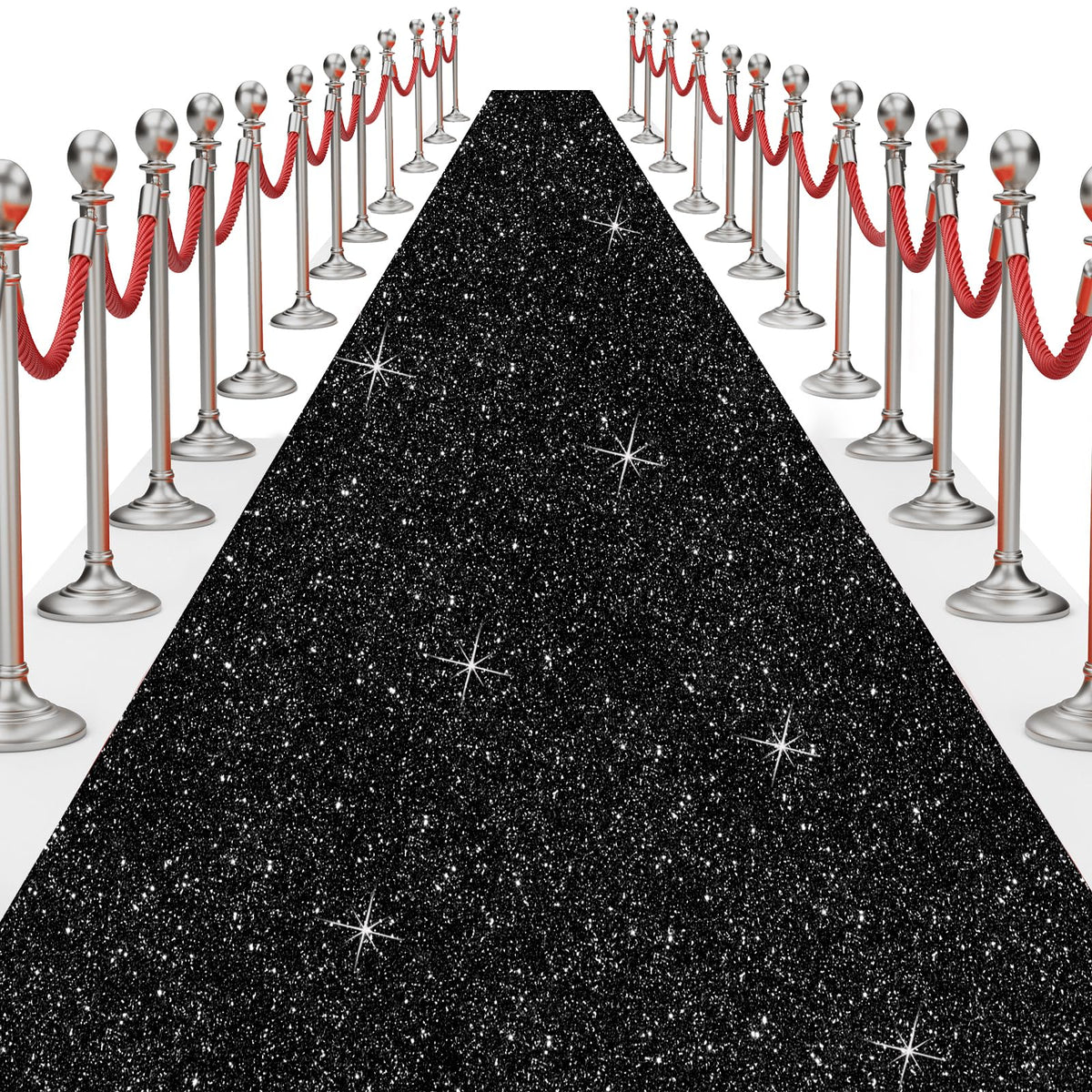 UBCGOTT glitter black runner at entrance aisle for glamorous arrival