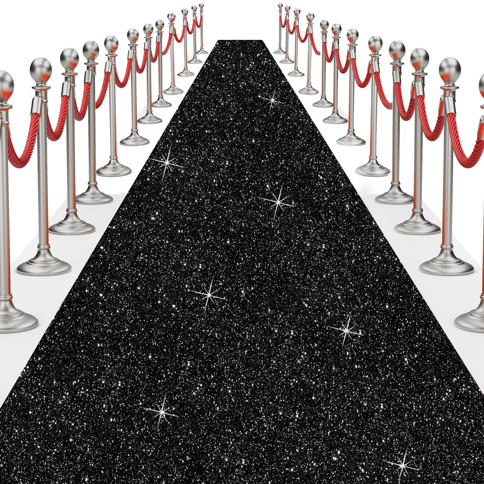 UBCGOTT glitter black runner at entrance aisle for glamorous arrival