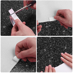 UBCGOTT glitter black runner for Hollywood theme events with cinema shine